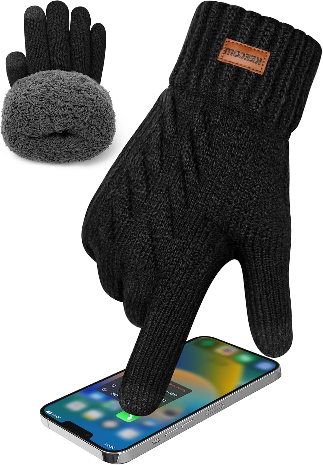 KEECOW Thermal Knit Touchscreen Winter Gloves