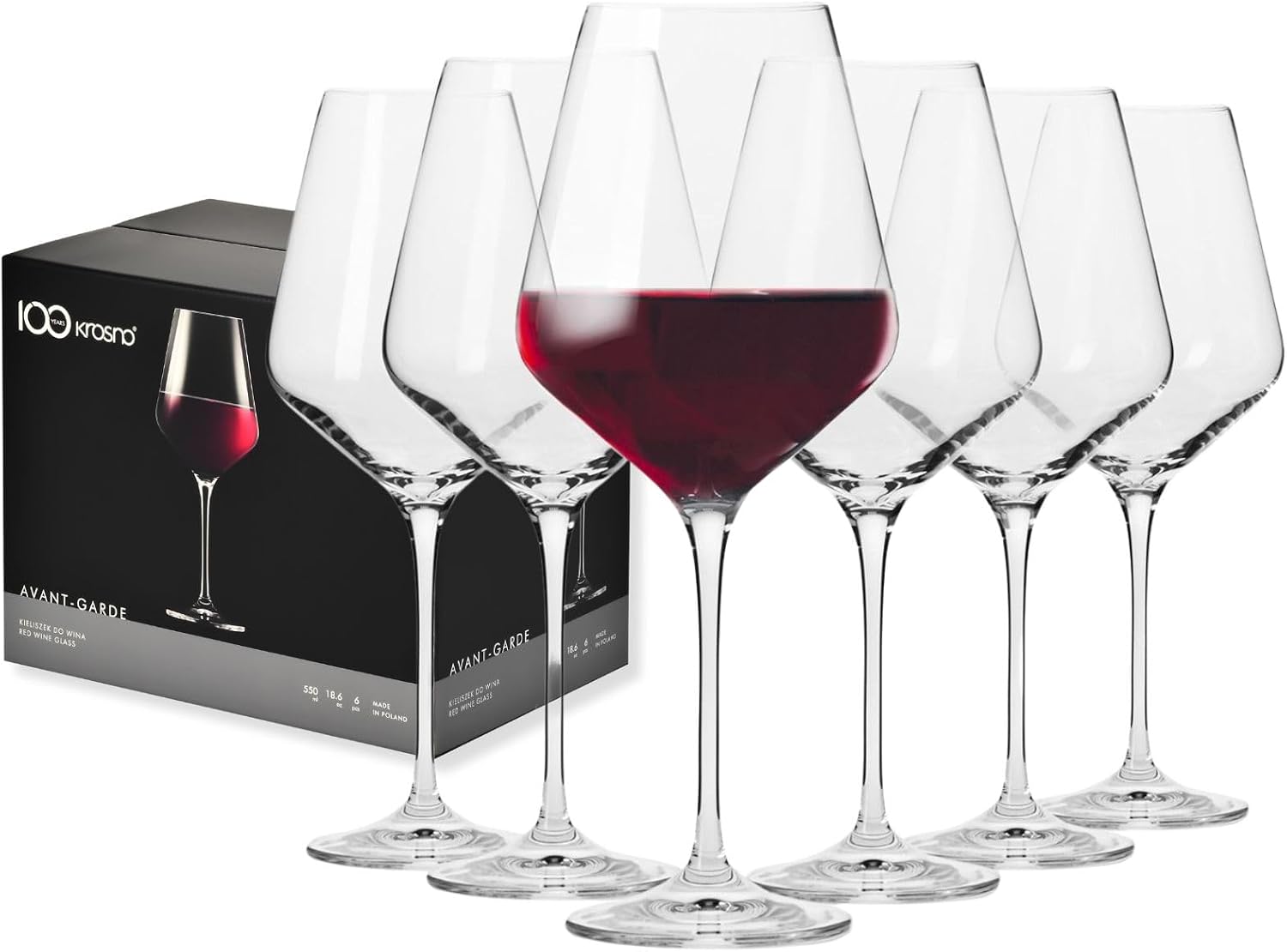 Krosno Red Wine Glasses Set of 6