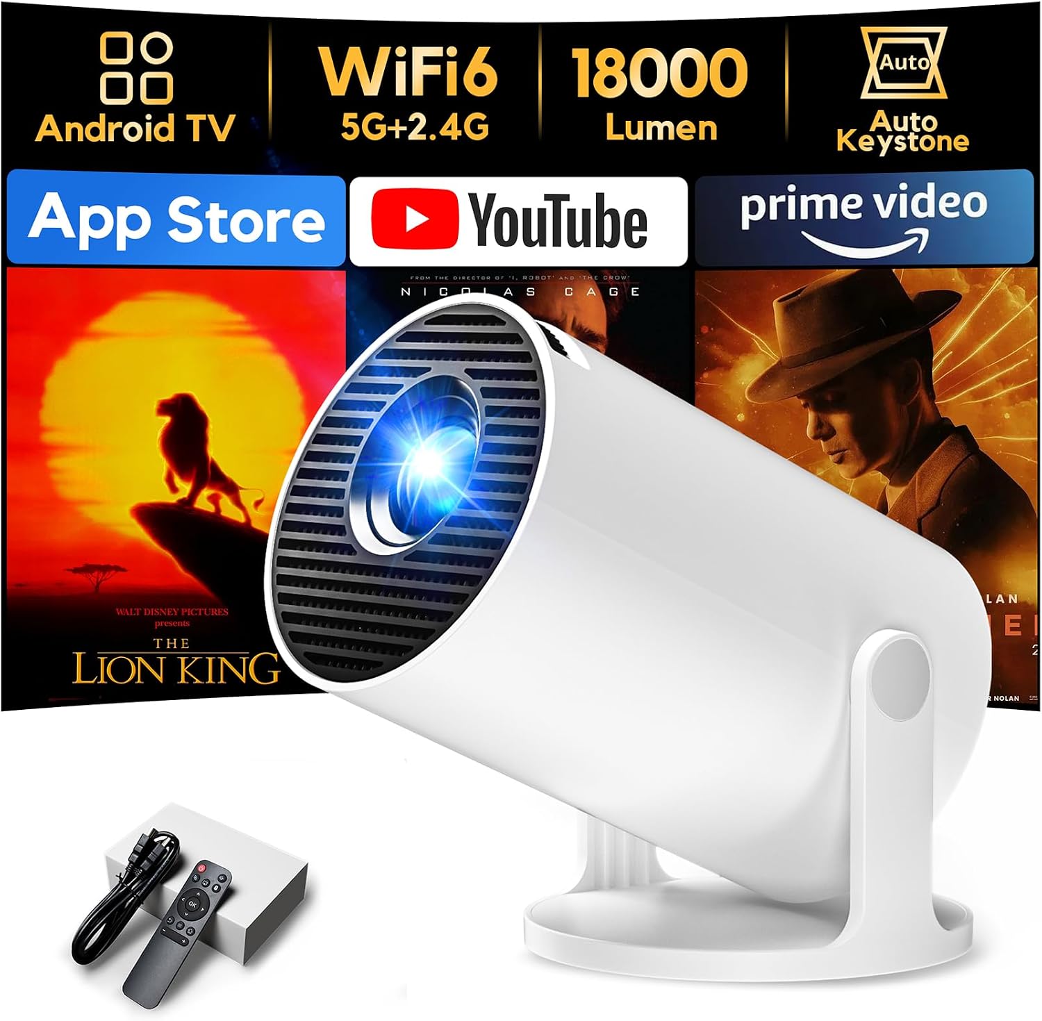 AKIYO O2 Projector with Built-in Apps