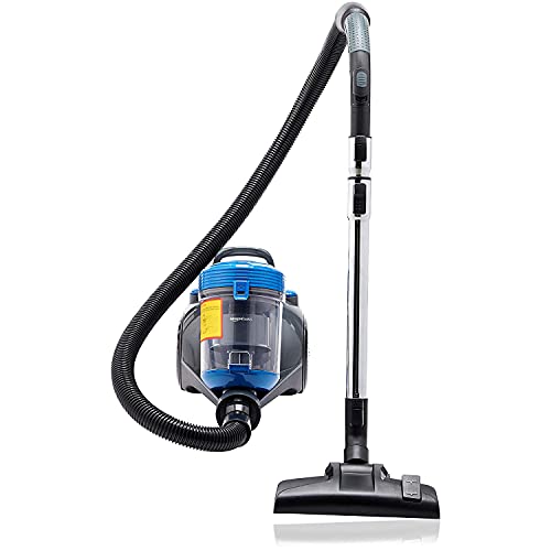 Amazon Basics Powerful Cylinder Bagless Vacuum Cleaner For Hardfloor & Carpet, HEPA Filter, Compact and Lightweight Vacuum, 700W, 2.0L (UK), Blue - Featured
