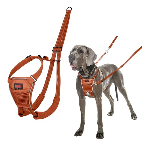 HALTI No Pull Harness - To Stop Your Dog Pulling on the Leash. Adjustable, Lightweight and Easy to Use. Reflective Dog Training Harness for Large Dogs (Size L, Burnt Orange) - Featured