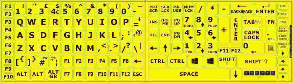 Qwerty Keys Large Lettering Keyboard Stickers