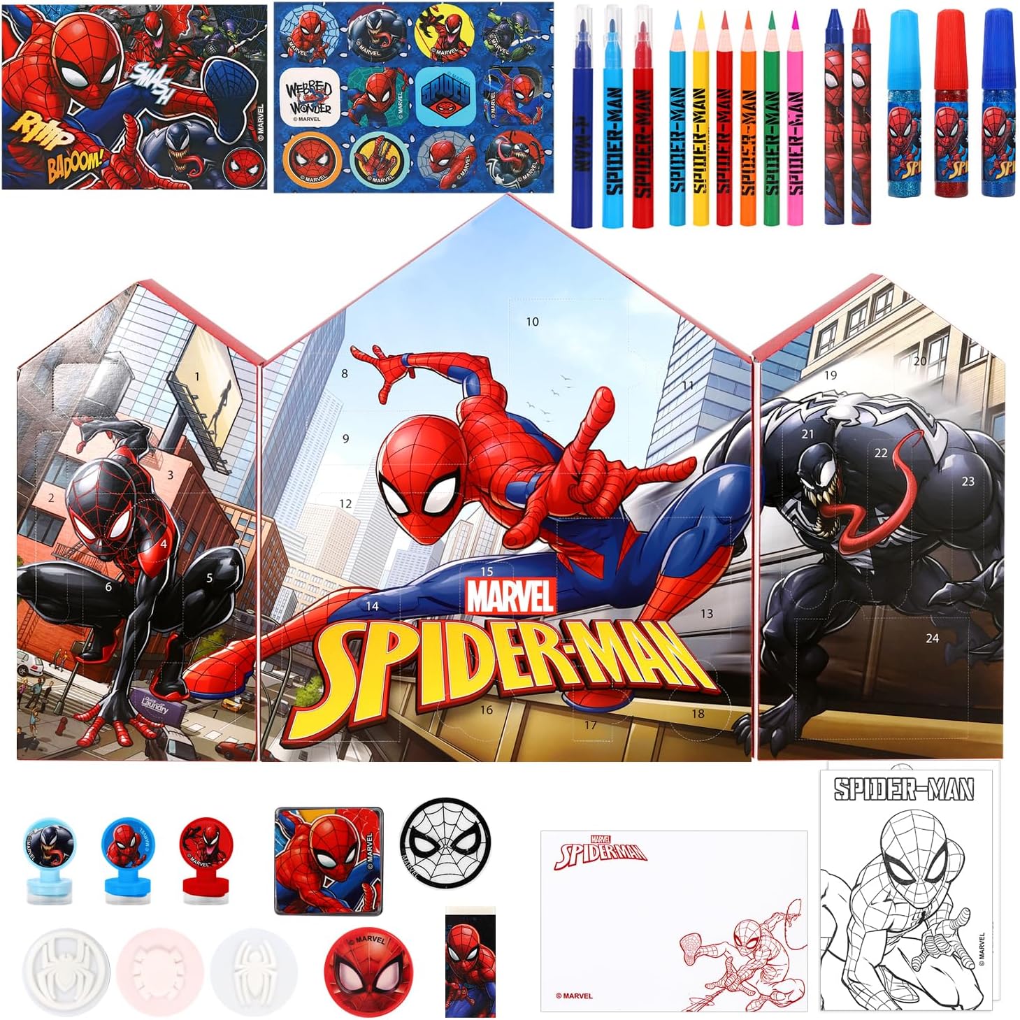Spider-Man Advent Calendar Art and Craft Stationery Set