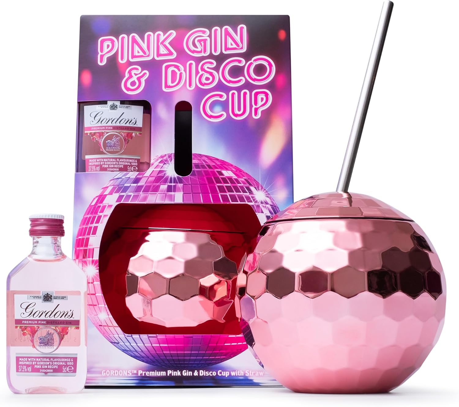 Gordon's Pink Gin Gift Set with Disco Ball Cup