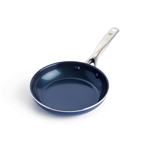 Blue Diamond Cookware Diamond Infused Ceramic Nonstick 20 cm Frying Pan Skillet, PFAS-Free, Oven Safe, Blue - Featured