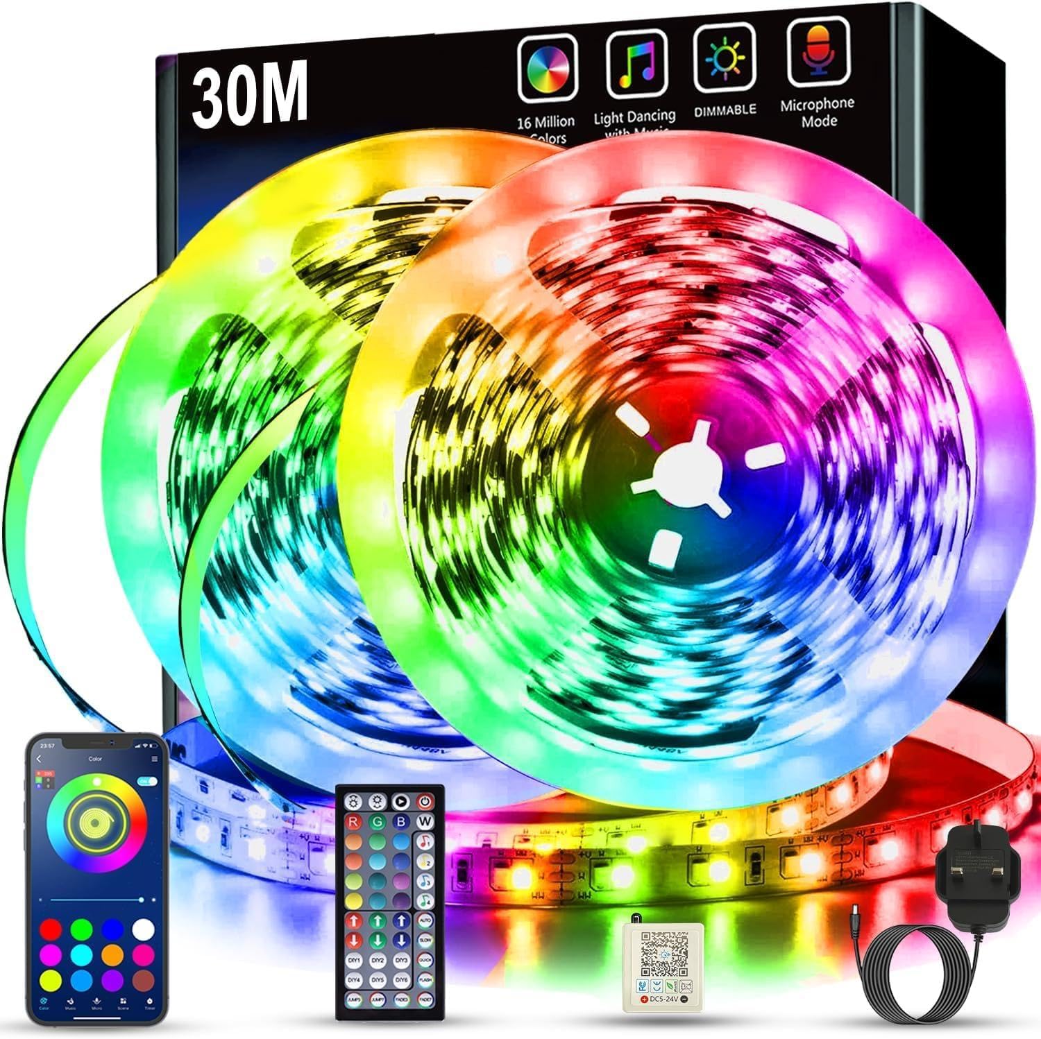 Keepsmile LED Strip Lights 30M with Music Sync