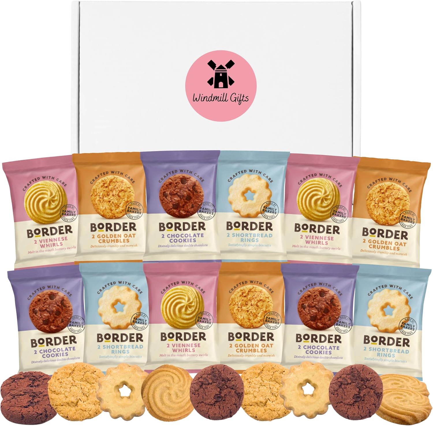 Windmill Gifts Mixed Biscuits Gift Set with 12 Individual Packs
