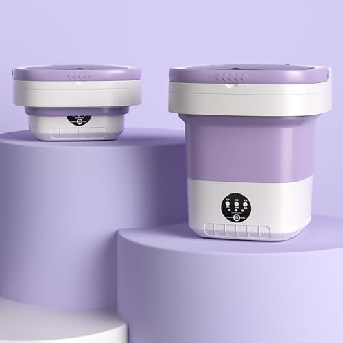xixibuy Portable washing machine and dryer, Mini washing machine for Underwear, Sock, Baby Clothes, Travel, Camping, RV, Dorm, Home(UK-plug)(16L-Purple) - Featured