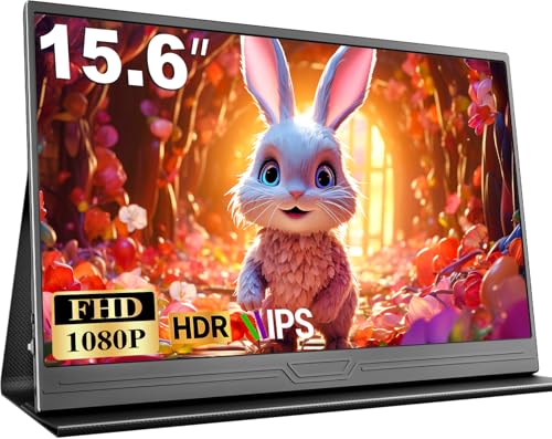 CUIUIC Portable Monitor, 15.6 Inch 1080P FHD IPS Second Screen for Laptop with USB-C & Mini HDMI, Eye Care, Portable Screen for Laptop, Xboxs, Mac, Phone - Featured