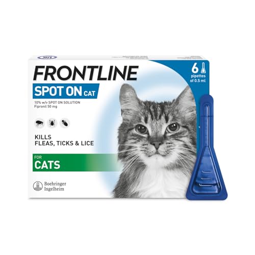 FRONTLINE Spot On Flea & Tick Treatment for Cats - 6 Pipettes - Featured