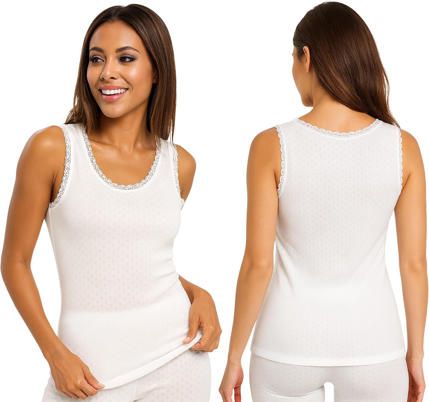 SOCKSVILLE 2 Pack Ladies Thermal Vest