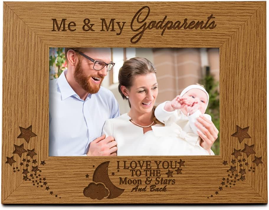 Me and My Godparents Wooden Photo Frame Gift (5 x 7 Inch)