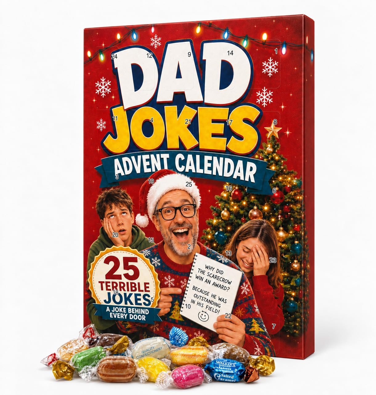 Party People Dad Joke Advent Calendar 2026 with Retro Sweets