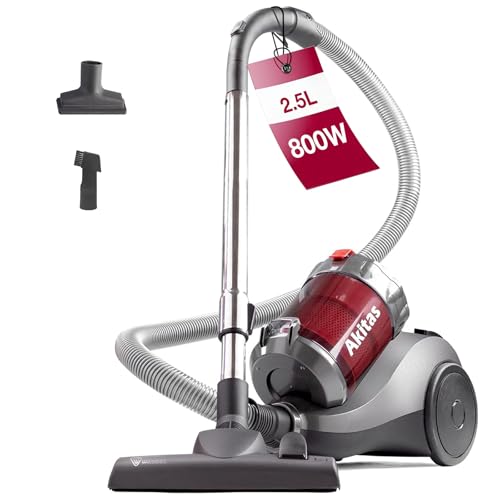 Akitas 800W Powerful Bagless Cylinder Hoover Vacuum Cleaner 2.5L With German Wessel Werk Nozzle Head For Hard Floor & Carpet (C6) - Featured