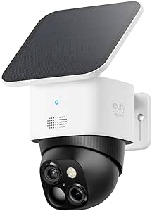 eufy Security SoloCam S340 Dual Cameras Solar Security Camera Outdoor Wireless, 3K Home Security Camera, 360° Surveillance, No Blind Spots, 2.4 GHz Wi-Fi, HomeBase S380 Compatible, No Monthly Fee - Featured