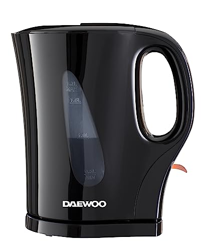 Daewoo Essentials 1.7L Fast Boil Electric Kettle – Black Plastic Cordless Jug with Auto Shut-Off & Boil-Dry Protection, Compact, Easy to Use & Clean - Featured