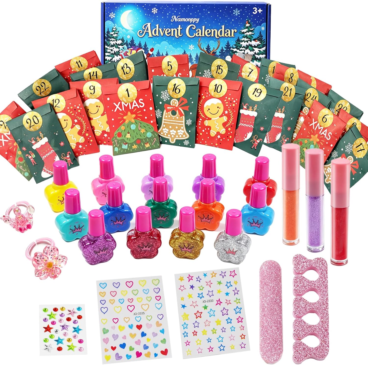 Namonppy Kids Nail Advent Calendar 2026 Nail Polish Set