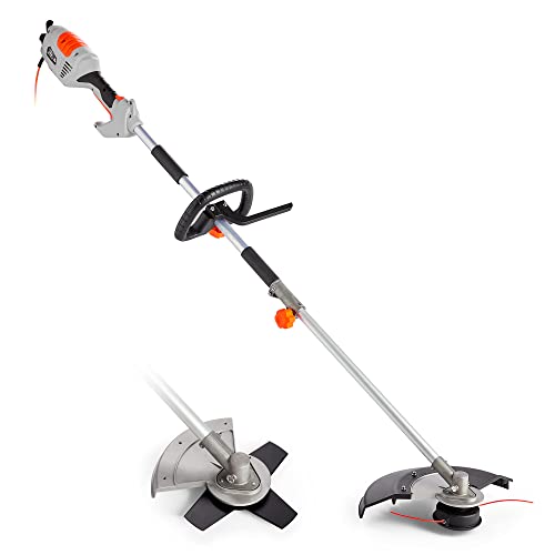 VonHaus 2 in 1 Grass Trimmer & Brush Cutter 1000W – 38cm Max Cutting Width – 10m Cable, Safety Switch, Auxiliary Handle, Shoulder Strap, Lightweight and Tap & Go System - Featured