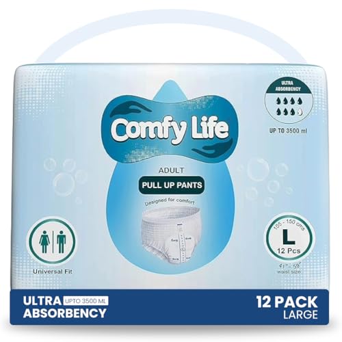Comfy Life Premium Adult Incontinence Pull Up Diaper Pants 12 Pack High Absorbency (Large) - Featured