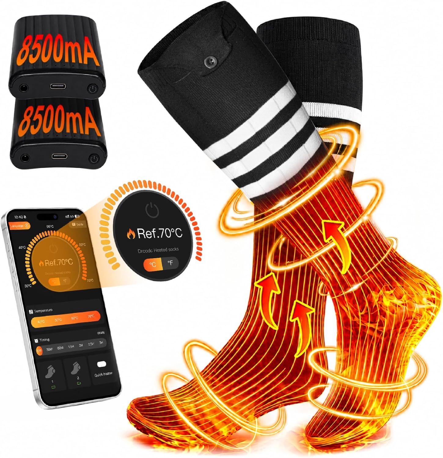 CHOVE Heated Socks 8500mAh×2