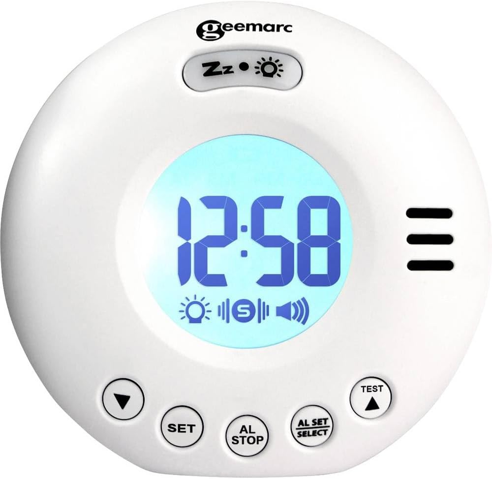 Geemarc Wake 'N' Shake Voyager Travel Alarm Clock with Vibration and Flash