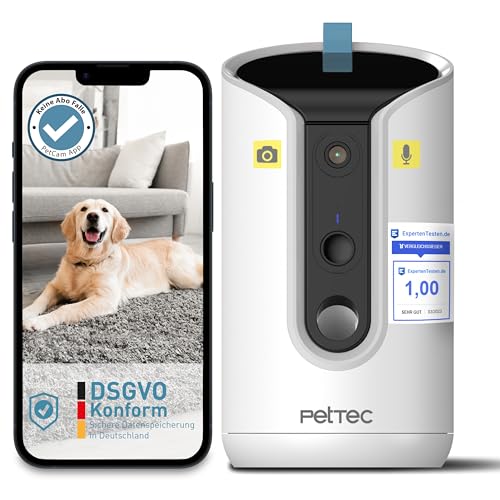 PetTec 360° Pet Camera & Automatic Food Dispenser with Treat Eject - Via App & Multi-Button - Bell Detection - 3MP Night Vision Function - Featured