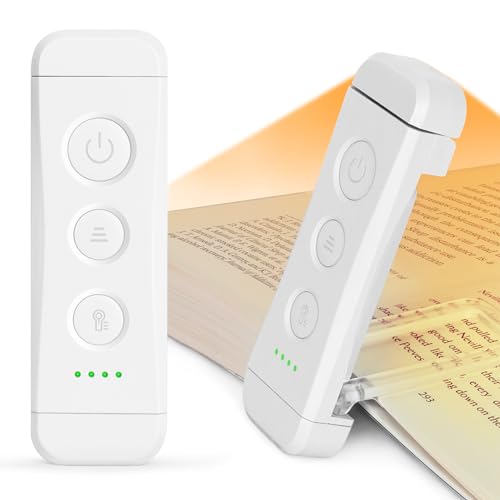 Glocusent Reading Light Book Light Clip On, Eye Caring Reading Lights for Books in Bed, 3 Colours & 5 Brightness Dimmable, Portable & Flexible, Long Lasting up to 80 hrs, Perfect for Book Lover - Featured
