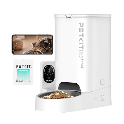 PETKIT Automatic Cat Feeder with Camera, 1080P HD Video with Night Vision, 2-Way Audio, 3L Auto Cat Feeder with Battery-Backup, Low Food & Blockage Sensor, App Control Cat Food Dispenser, 2.4Ghz Wi-Fi - Featured