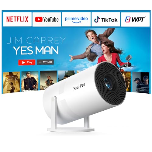 [Compatible with Netflix & 16000L Electric Focus] Mini Projector – WiFi & Bluetooth, XuanPad 1080P Supported, Portable Projector with 210° Rotatable Stand, Auto Keystone, Dust Removal & Cooling Design - Featured