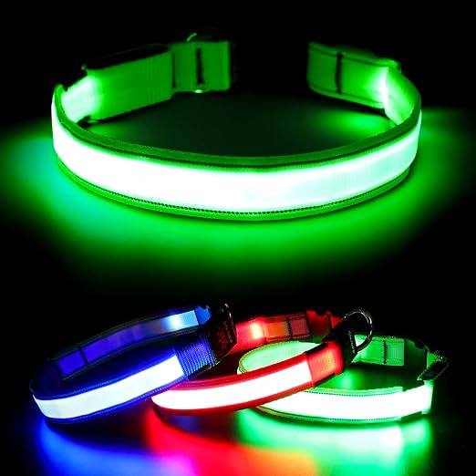 Visinite LED Dog Collar USB Rechargeable