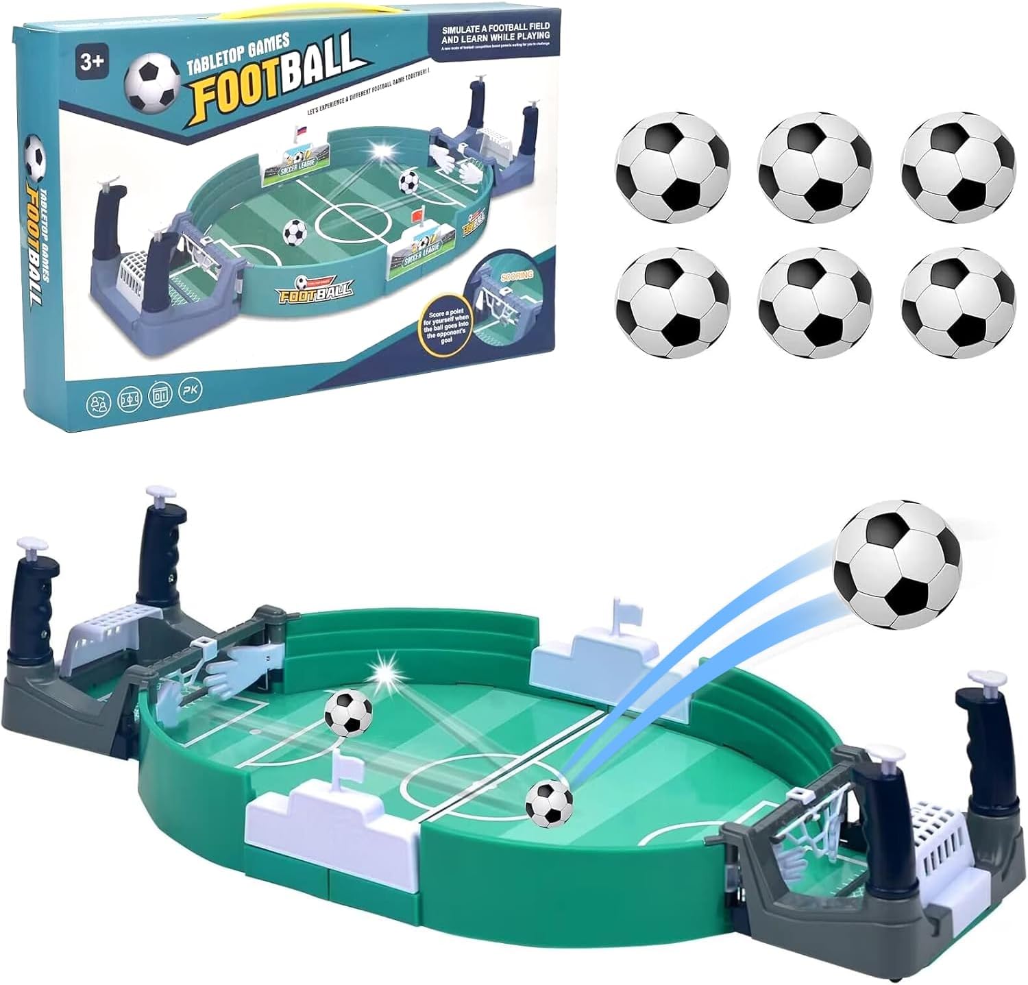 xinrongda Tabletop Football Game with 6 Footballs
