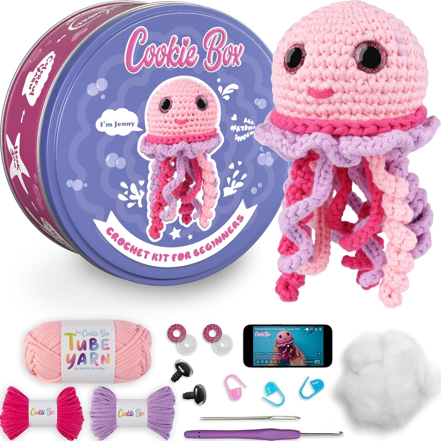 Cookie Box Crochet Kit for Beginners