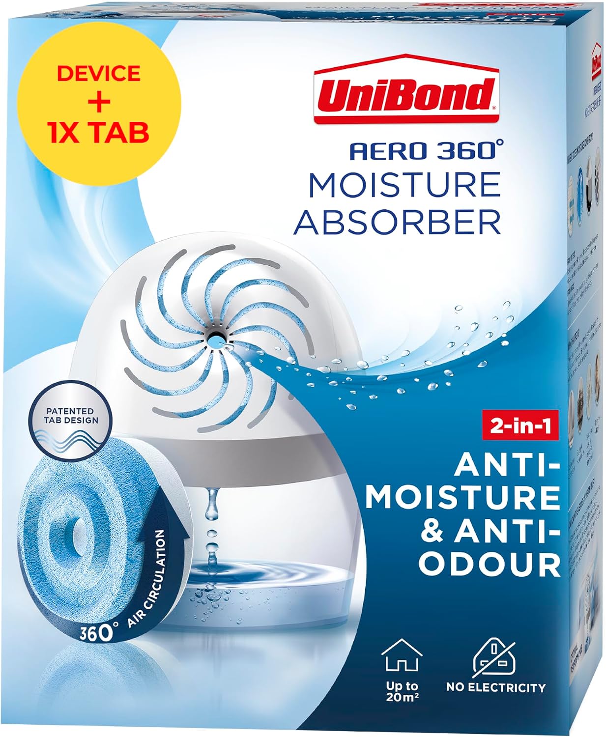 UniBond AERO 360 Moisture Absorber with 1 Refill Tab