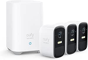 eufy Security eufyCam 2C Security Camera Outdoor, Home Security Camera Systems, 180-Day Battery Life, HD 1080p, IP67 Weatherproof, Night Vision, 3-Cam Kit, No Monthly Fee - Featured