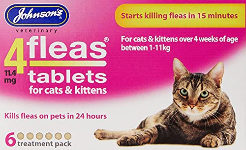 Johnsons 4Fleas Tablets for Cats and Kittens, 6 Treatment Pack, 14D083 - Featured