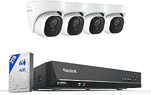 Reolink 4K PoE CCTV Camera Systems 8CH with 2TB HDD NVR and 4 X 8MP Home Security IP Cameras with Person/Vehicle Detection for 24/7 Recording Night Vision, RLK8-800D4 - Featured