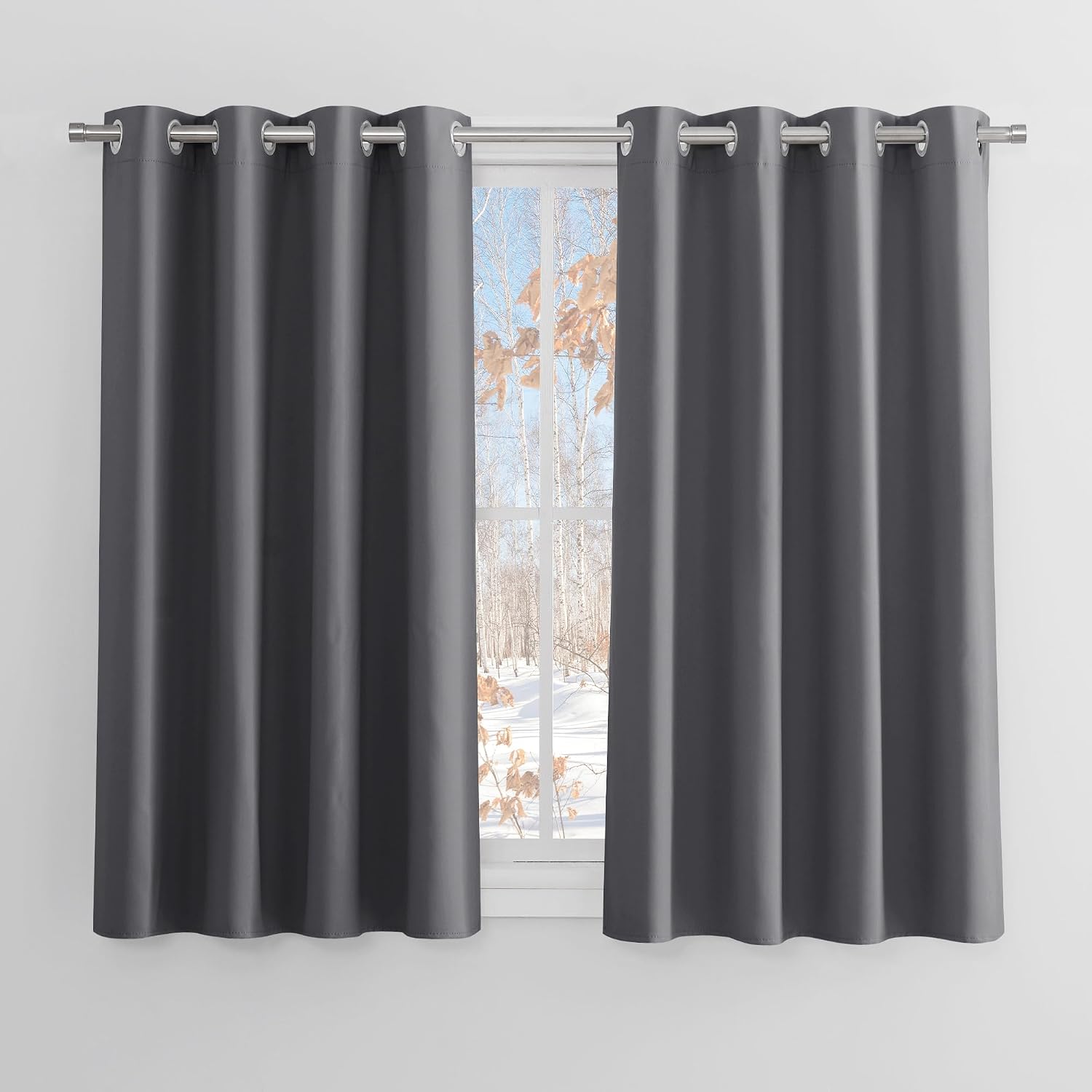 PONY DANCE Blackout Curtains Grey 46x54