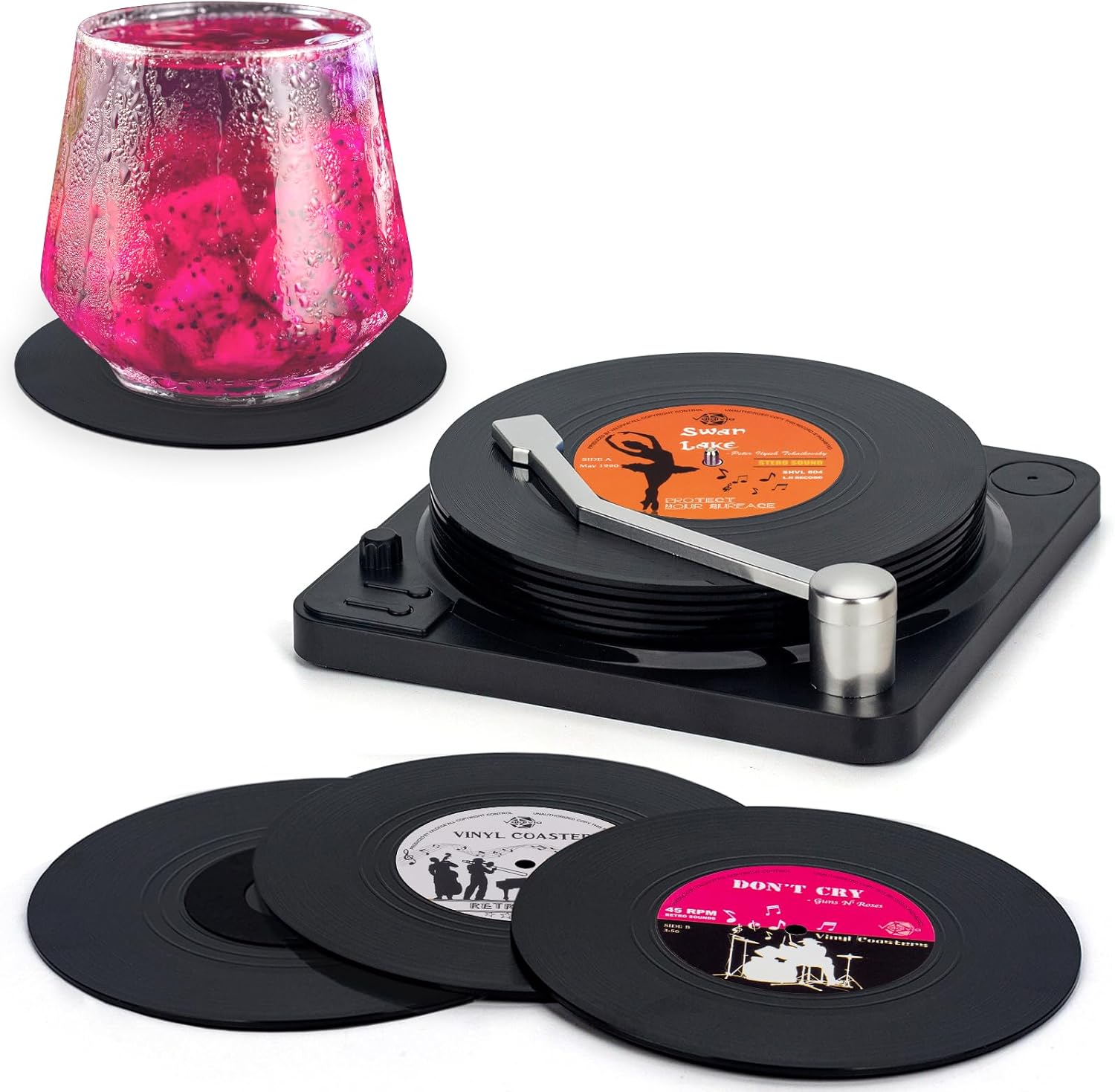 Valdivia Retro Vinyl Record Coasters